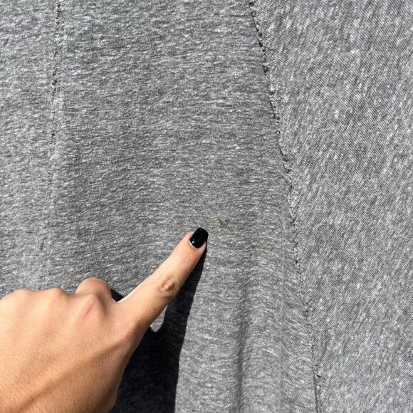 We The Free People Weekend Linen Blend Relaxed Fit Crop T Shirt in Grey Size M - Picture 7 of 9